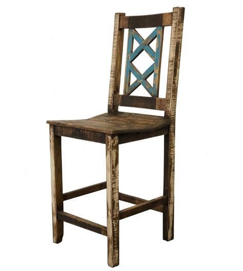 Rustic Country Solid Pine Wood Bar Stool Foter