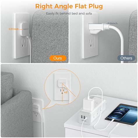 Snapklik Surge Protector Power Strip Ft Tessan Ultra Thin