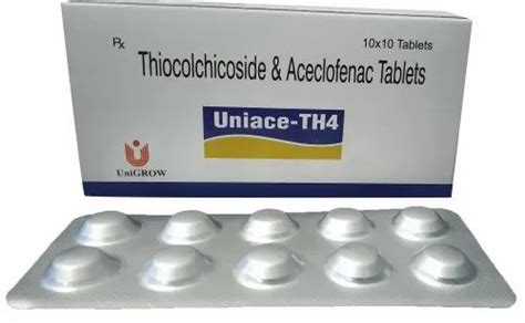 Unigrow Uniace TH4 Thiocolchicoside Aceclofenac Tablets At Rs 1690