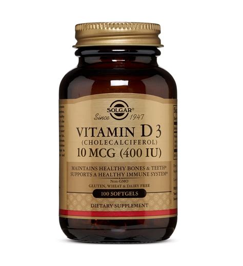 Vitamina D3 400UI 10mcg 100 Capsule Solgar Dr Max Farmacie