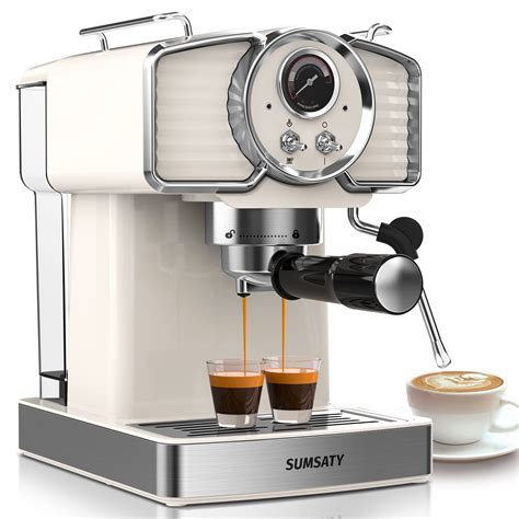 SUMSATY Espresso Coffee Machine 20 Bar Retro Espresso Maker With Milk