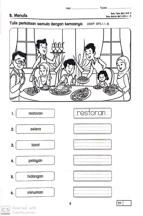 Bahasa Melayu Latihan Menulis Tahun 1