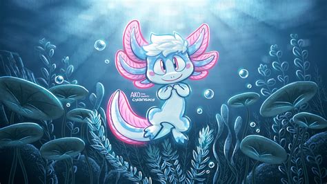 Cute Axolotl Wallpapers Wallpaper Cave