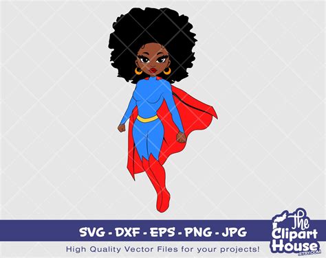 Black Superhero Woman Digital Svg Dxf Eps Png  Etsy Canada