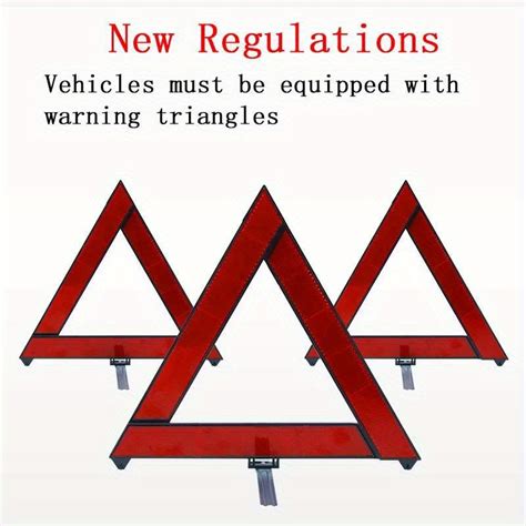 Red Reflective Car Emergency Breakdown Warning Triangle Safety Sign