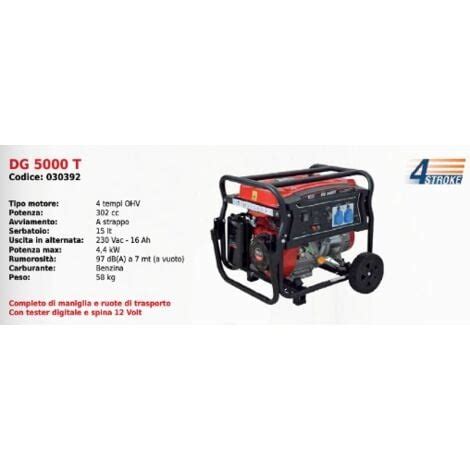 Generatore ENDURANCE DG 5000 T SERIE DUCAR Con Motore 4 Tempi OHV 302 Cc