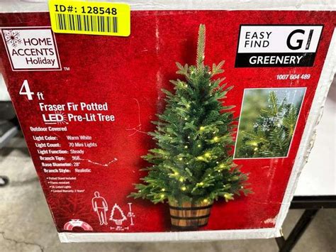 Home Accents Holiday 4 Ft Pre Lit LED Fraser Fir Artificial Christmas