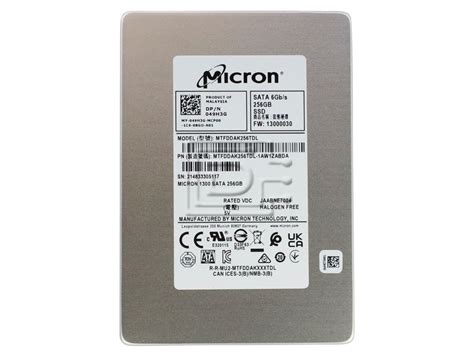 Micron 1300 MTFDDAK256TDL-1AW1ZABDA Dell 49H3G 256GB 2.5" 6Gbps 3D NAND ...