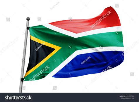 South Africa Flag Waving Isolated White Stock Illustration 1591957432