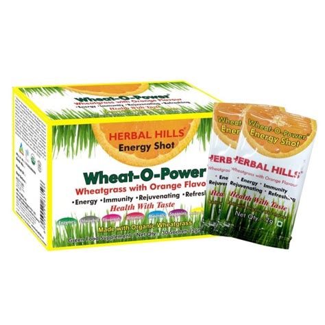 100 Wheatgrass Powder Organic Orange Flavour 30 Sachet Pack Size