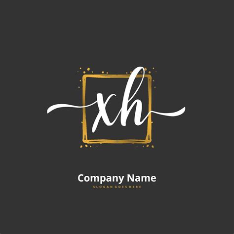 XH Initial Handwriting And Signature Logo Design With Circle Beautiful