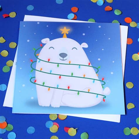 Cute Polar Bear Christmas Card Cute Greeting Card By Bird House Press