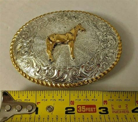 Crumrine Western Horse Vintage Belt Buckle - Gem