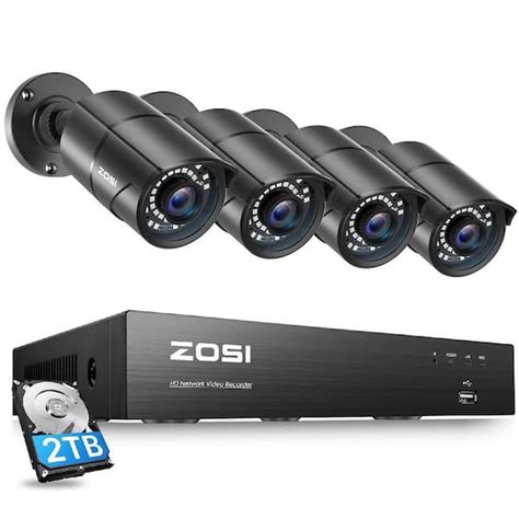 Zosi K Channel Poe Tb Nvr Security Camera System With Wired Mp