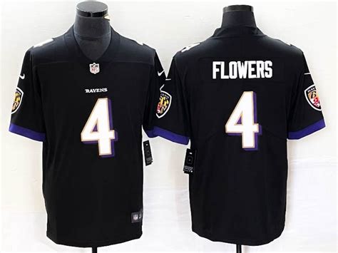 Custom Men Baltimore Ravens 4 Flowers Black Stitched Jersey | Grailed