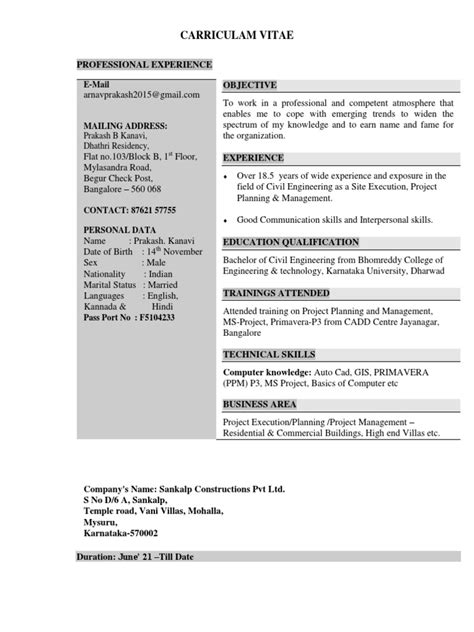 Resume Prakash K-19.12.22 | PDF | Economic Sectors | Engineering