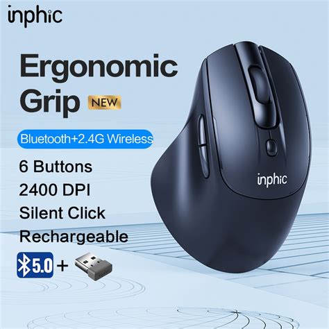 Inphic DR2 Bluetooth Wireless Mouse Rechargeable 2 4G Bluetooth 5 0 4 0