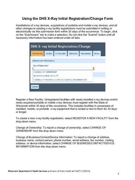 Fillable Online Dhs Wisconsin Using The Dhs X Ray Initial Registration