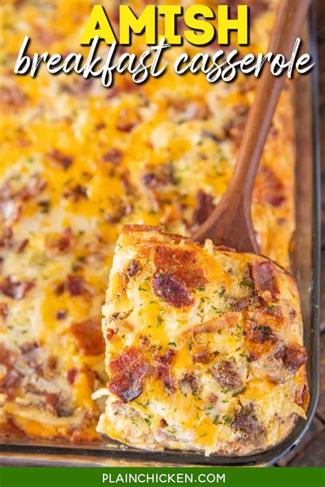 Cheesy Amish Breakfast Casserole Plain Chicken