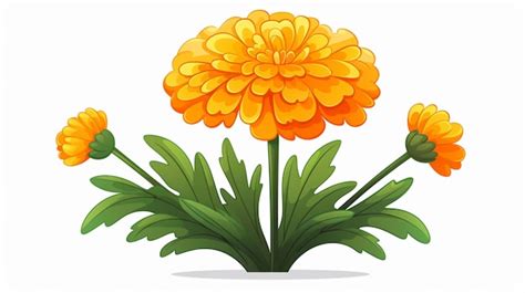 Premium Vector Marigold Flower Cartoon Vector