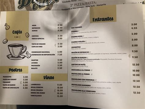 Menu At Pizzer A Da Vinci Rivas Vaciamadrid