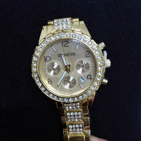 Luxury Brand Geneva Women Watches Fashion Rhinestone Stainless Steel