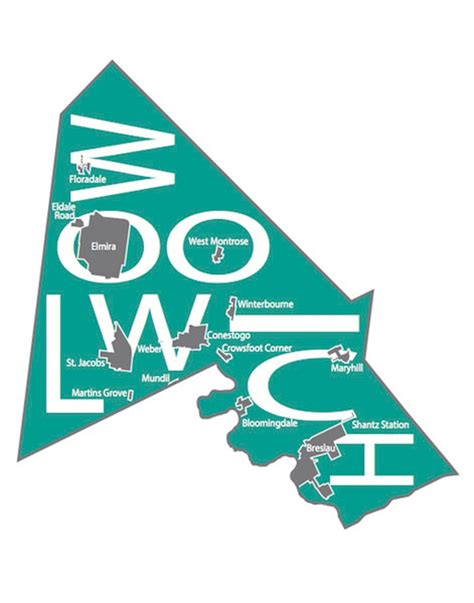 Typographic Map of Woolwich Township Region of Waterloo - Etsy