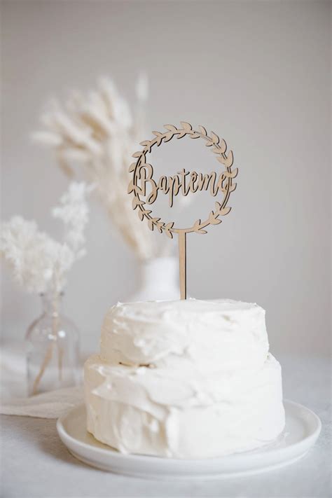 Cake Topper Bapt Me En Bois A Partir De Chez Merci Coco