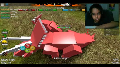 Roblox Dinosaur Simulator Challenge Triceratops Part4 Adult To Adult 60 Hrithik