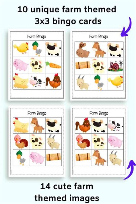 Free Printable Farm Animal Bingo - The Artisan Life