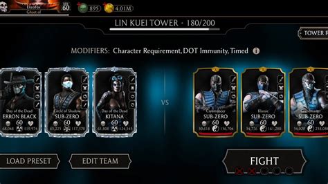 MkMobile Lin Kuei Tower Stage 180 Boss Sub Zero Cryomancer Sub Zero