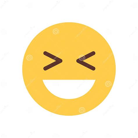 Yellow Smiling Cartoon Face Laughing Emoji People Emotion Icon Stock