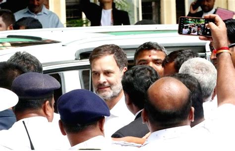 Congress Leader Rahul Gandhi Leaves The Court Premises After Securing