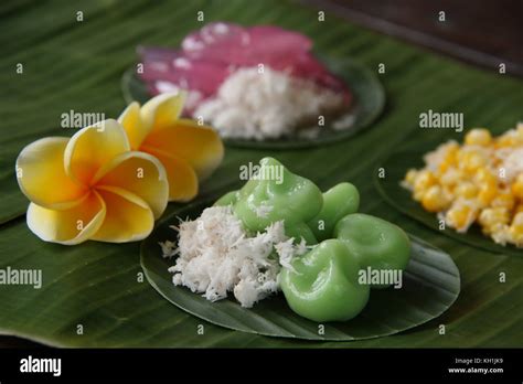 Jaja Klepon Traditional Balinese Snack Of Pandanus Glutinous Rice