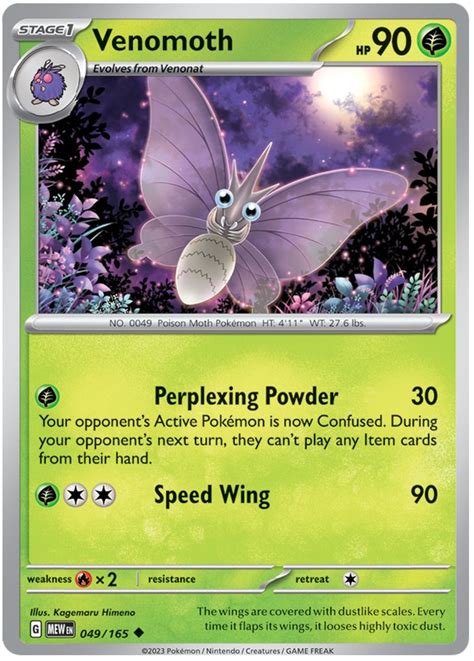 Venomoth Scarlet Violet 151 49 Pokemon Card