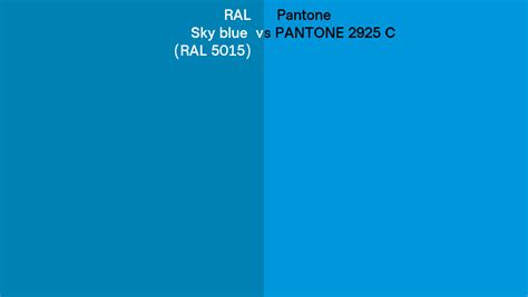 RAL Sky Blue RAL 5015 Vs Pantone 2925 C Side By Side Comparison