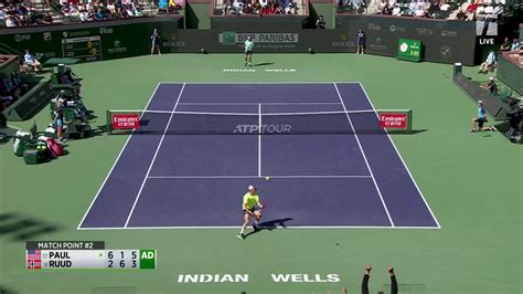 Match Point T Paul Def C Ruud Indian Wells Qf Tennis