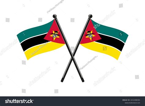 National Flags Mozambique Original Colours Crossed Stock Vector ...