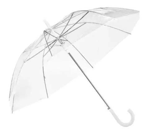 Guarda Chuva Automático Grande Transparente Adulto Cor Branco