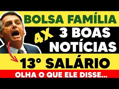 BOLSA FAMÍLIA 3 BOAS NOTÍCIAS R 300 SERÁ PAGO E TÁ LIBERADO 13º