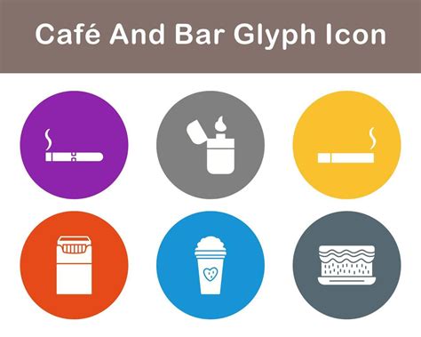 Cafe And Bar Vector Icon Set 20703206 Vector Art At Vecteezy