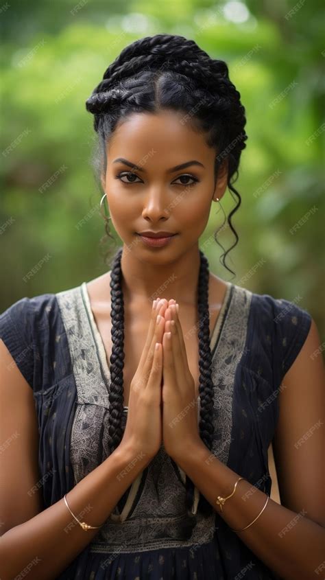 Premium Ai Image Sri Lanka Girl Two Hands Pressed Together In Prayer