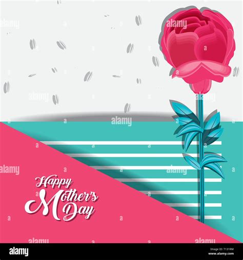 Happy Mother Day Card With Flower Vector Illustration Design Stock Vector Image And Art Alamy