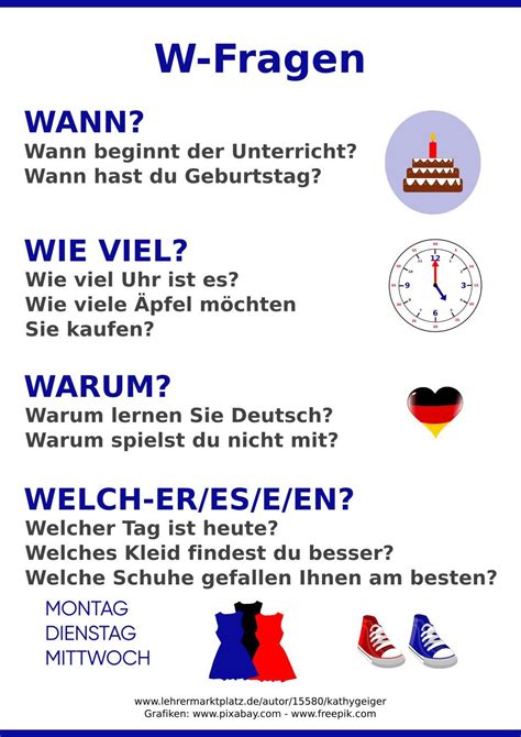 W Fragen Auf Deutsch Niveau A1 A2 W Fragen Deutsch Lernen Deutsch Als Fremdsprache