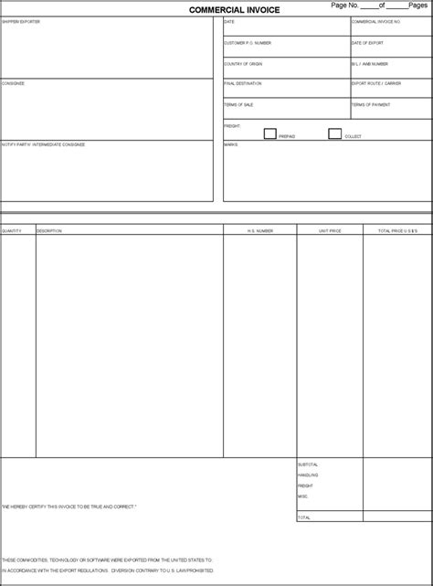 Free Commercial Invoice Template Pdf Kb Page S