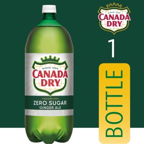 Canada Dry Zero Sugar Ginger Ale Caffeine Free Soda Bottle Liter