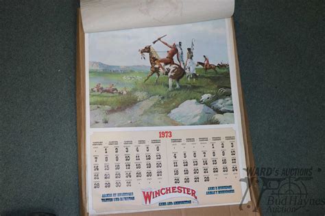 Three Vintage Winchester Calendars Including 1970 1971 And 1973