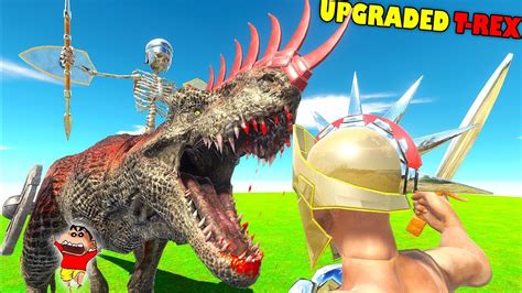 Upgraded T Rex Vs Every Unit Shinchan And Chop Fight Dinosaurs