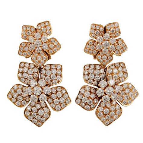 Van Cleef And Arpels Diamond Flower Earrings Circa 1980ss Van Cleef And