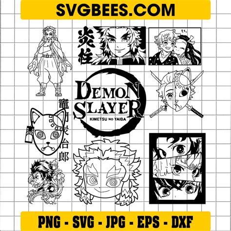 Cartoon Character Demon Slayer SVG and PNG - SVGbees